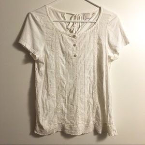 Anthropologie Postmark White Boho Top